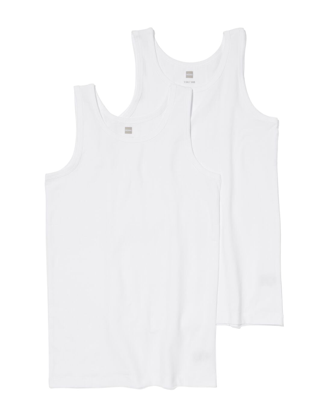HEMA Kinder hemden basic stretch katoen - 2 stuks wit (wit) | HEMA
