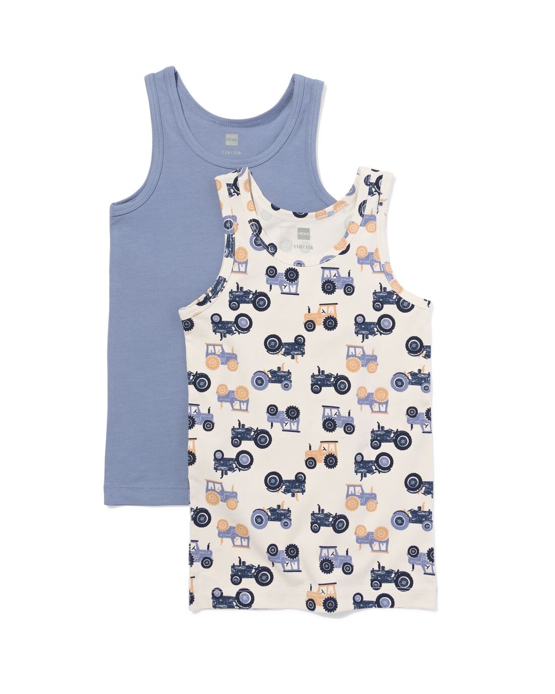 HEMA Kinderhemden tractor - 2 stuks blauw (blauw) | HEMA