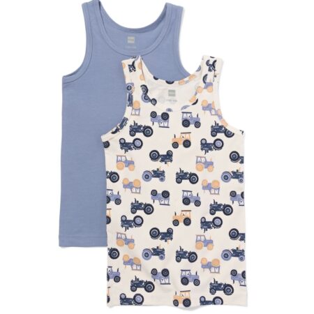HEMA Kinderhemden tractor - 2 stuks blauw (blauw) | HEMA