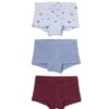 HEMA Kinderhipsters rib hartjes - 3 stuks blauw (blauw) | HEMA