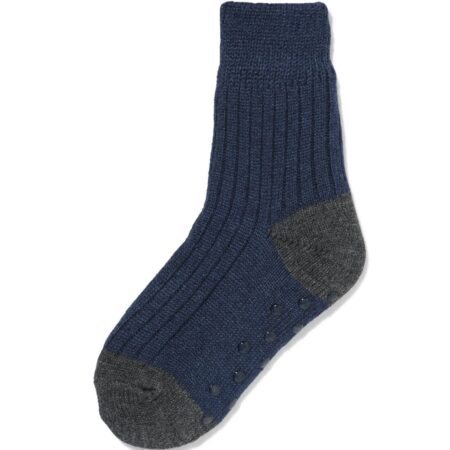 HEMA Kinderhuissokken rib fleece donkerblauw (donkerblauw) | HEMA