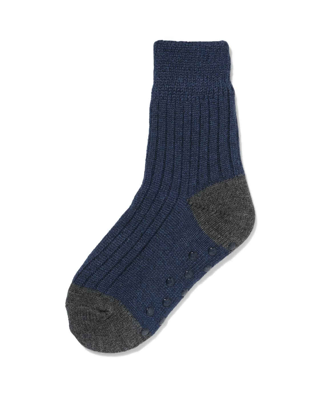 HEMA Kinderhuissokken rib fleece donkerblauw (donkerblauw) | HEMA