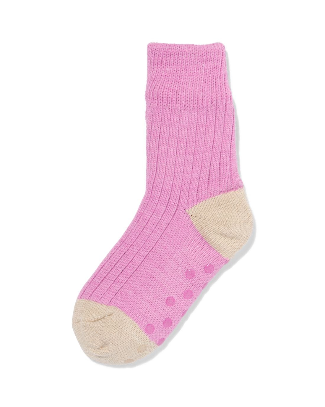 HEMA Kinderhuissokken rib fleece roze (roze) | HEMA