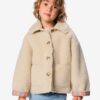 Kinderjas teddy bloemen ecru