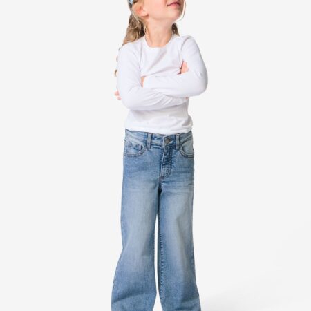 HEMA Kinderjeans wijd lichtblauw (lichtblauw) | HEMA