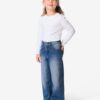 HEMA Kinderjeans wijd middenblauw (middenblauw) | HEMA