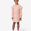 HEMA Kinderjurk A-lijn rib bloemen roze (roze) | HEMA