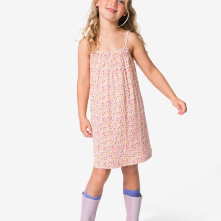HEMA Kinderjurk wijd bloemen ecru (ecru) | HEMA