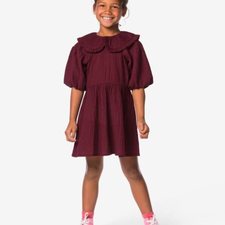 HEMA Kinderjurk wijd bordeauxrood (bordeauxrood) | HEMA