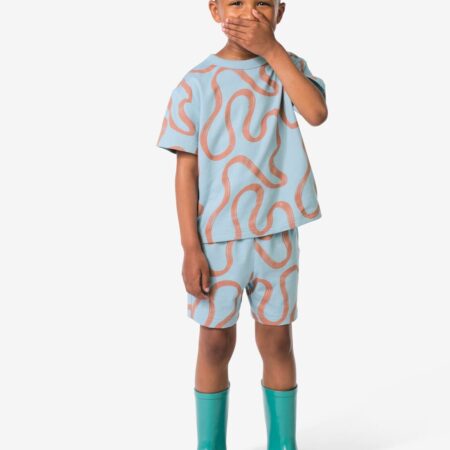 HEMA Kinderkledingset abstract blauw (blauw) | HEMA