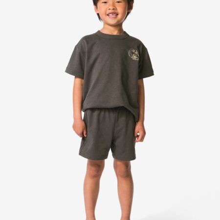 HEMA Kinderkledingset grafisch donkergrijs (donkergrijs) | HEMA