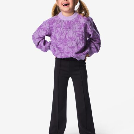 HEMA Kinderlegging bootcut rib zwart (zwart) | HEMA