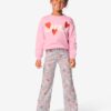 HEMA Kinderlegging regular fit rib bloemen lichtblauw (lichtblauw) | HEMA