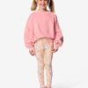 HEMA Kinderleggings aansluitend rib bloemen - 2 stuks bordeauxrood (bordeauxrood) | HEMA