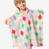 HEMA Kinderponcho 60x60cm velours circus (multicolor) | HEMA