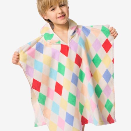 HEMA Kinderponcho 60x60cm velours circus (multicolor) | HEMA