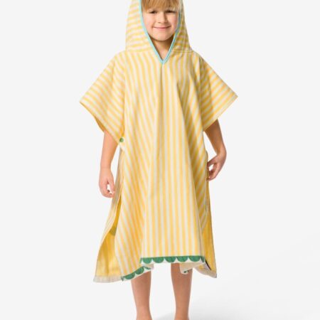 HEMA Kinderponcho 68x78cm velours krokodil strepen (groen) | HEMA
