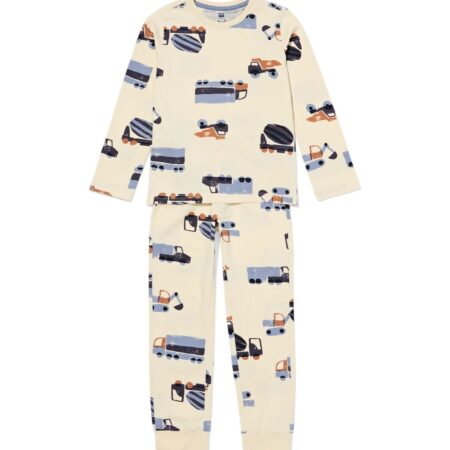HEMA Kinderpyjama auto gebroken wit (gebroken wit) | HEMA