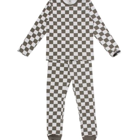 HEMA Kinderpyjama blokken grijs (grijs) | HEMA