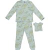 HEMA Kinderpyjama dino met poppenpyjama groen (groen) | HEMA