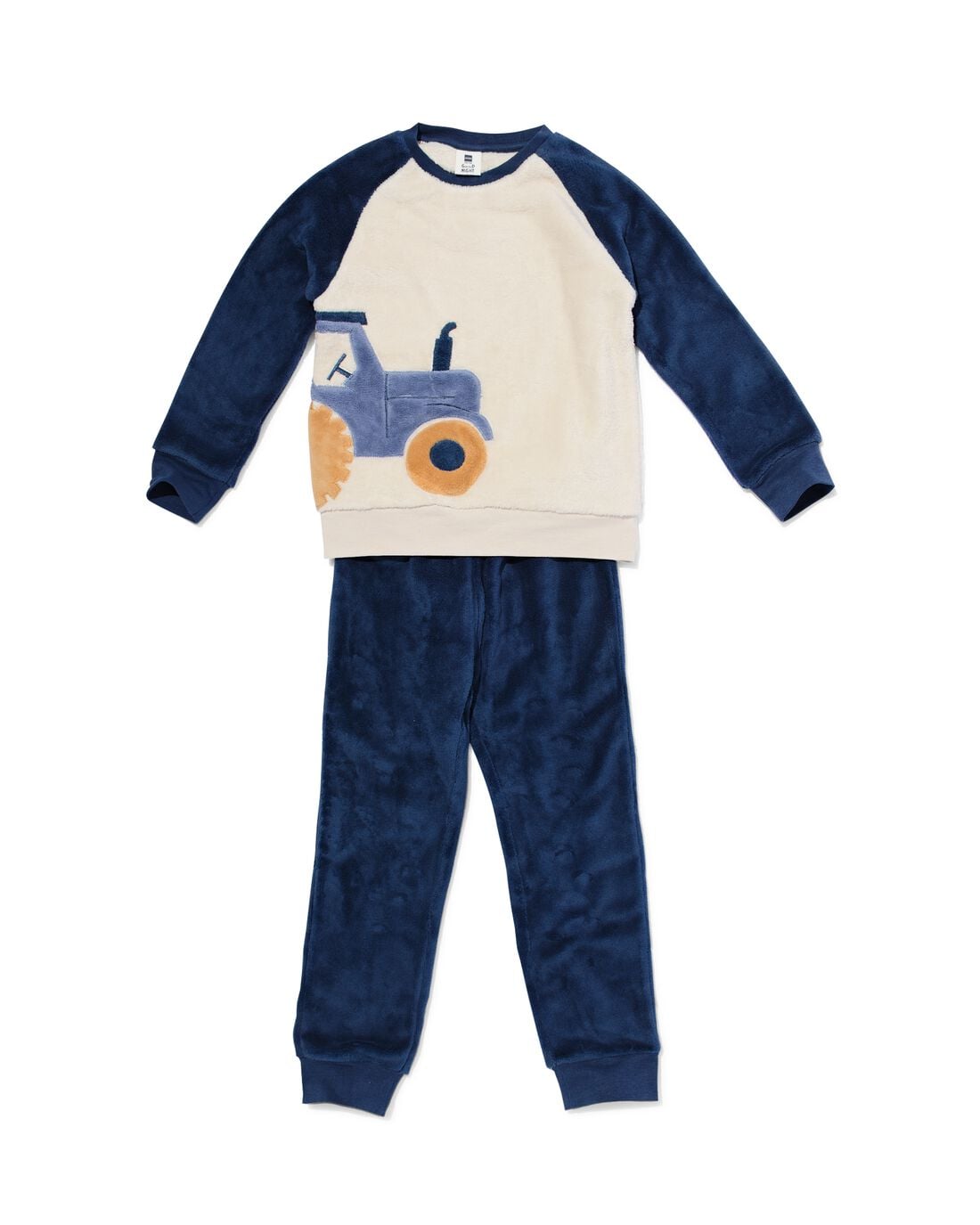 HEMA Kinderpyjama fleece tractor gebroken wit (gebroken wit) | HEMA