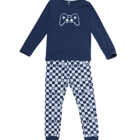 HEMA Kinderpyjama gaming donkerblauw (donkerblauw) | HEMA