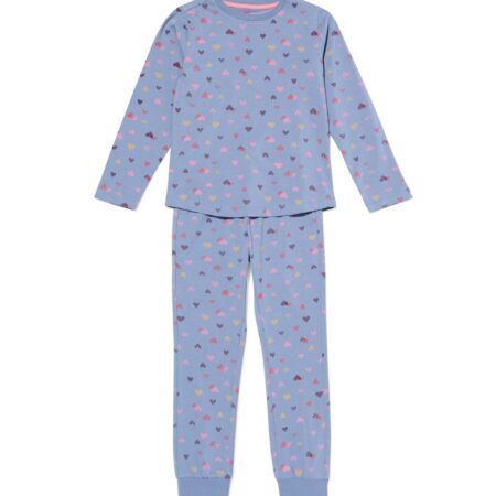 HEMA Kinderpyjama hartjes blauw (blauw) | HEMA