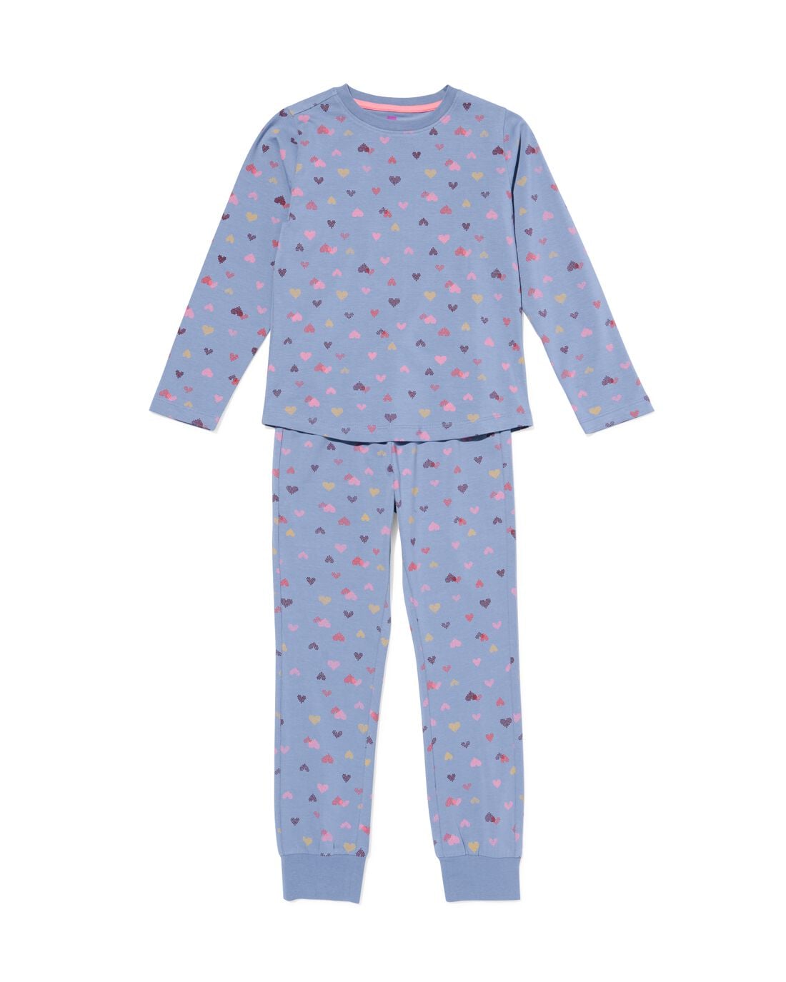 HEMA Kinderpyjama hartjes blauw (blauw) | HEMA