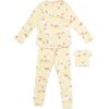 HEMA Kinderpyjama rib eenhoorn met poppenpyjama geel (geel) | HEMA