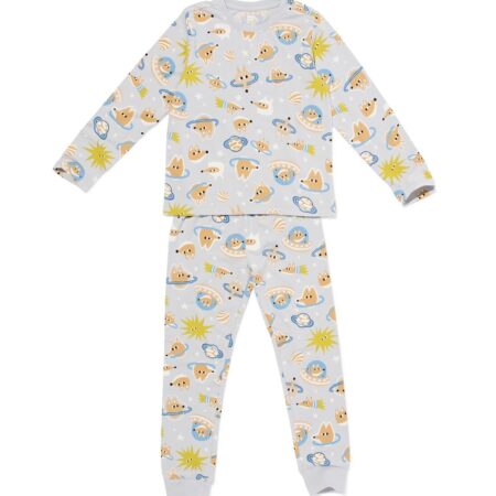 HEMA Kinderpyjama ruimte lichtgrijs (lichtgrijs) | HEMA