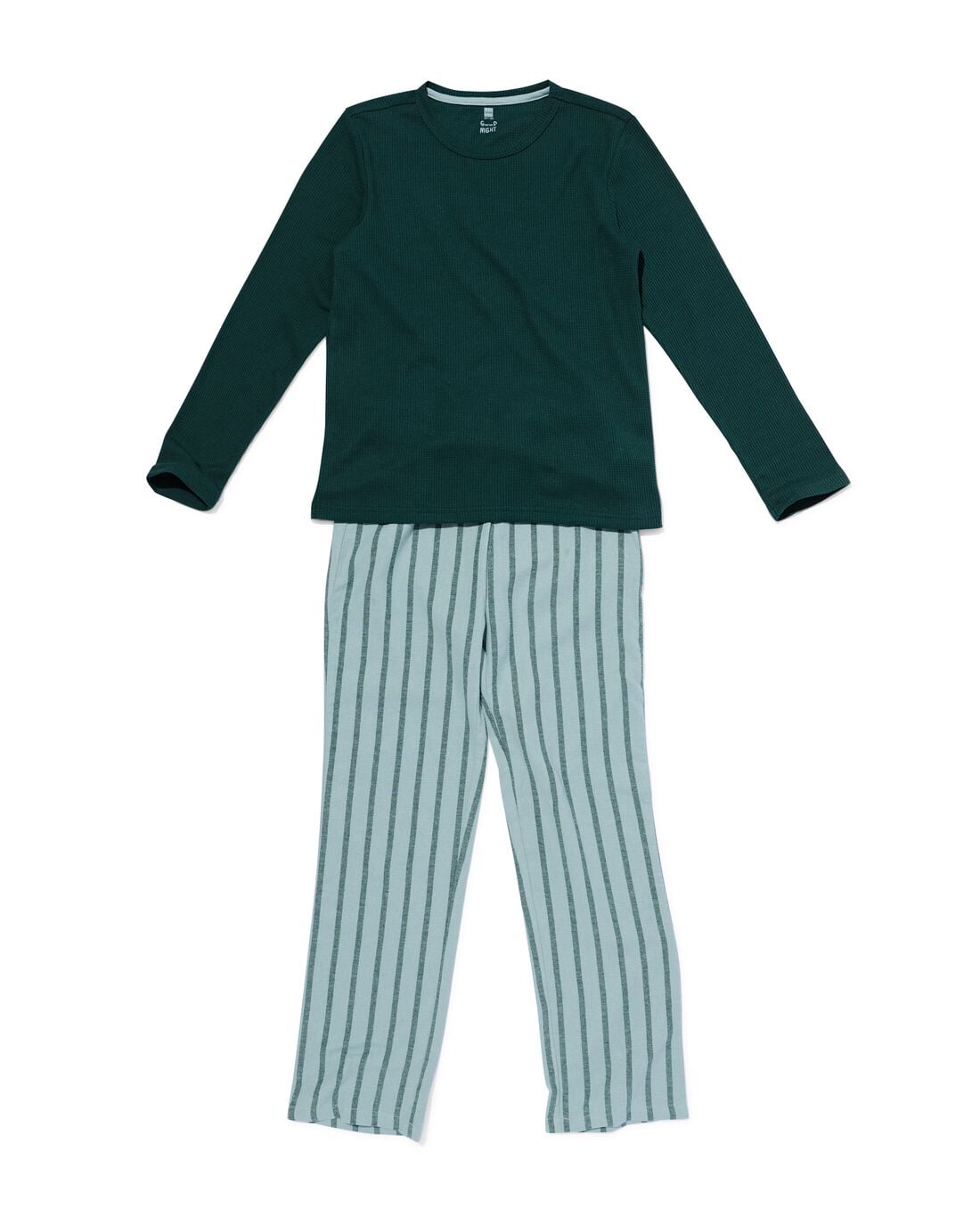 HEMA Kinderpyjama strepen groen (groen) | HEMA