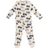 HEMA Kinderpyjama tractors met poppenpyjama gebroken wit (gebroken wit) | HEMA