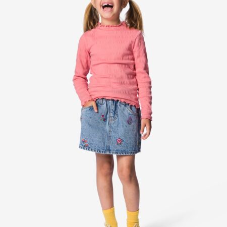 Kinderrok bloemen middenblauw