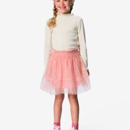 HEMA Kinderrok wijd mesh roze (roze) | HEMA