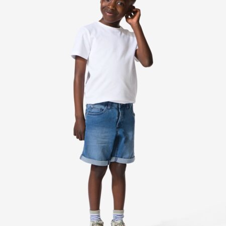 HEMA Kindershort jogdenim middenblauw (middenblauw) | HEMA