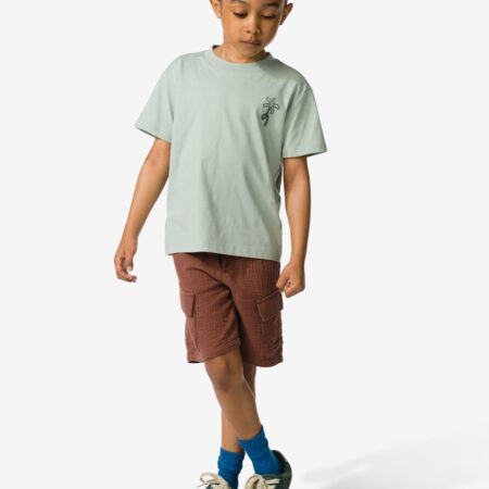 HEMA Kindershort regular fit mousseline bruin (bruin) | HEMA