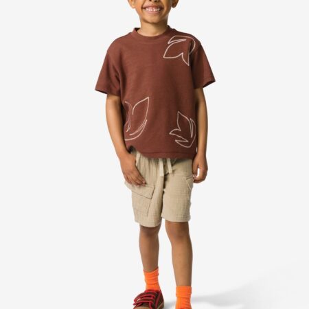 HEMA Kindershort regular fit mousseline lichtbruin (lichtbruin) | HEMA