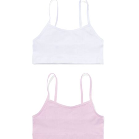 HEMA Kindertops naadloos rib - 2 stuks lichtpaars (lichtpaars) | HEMA