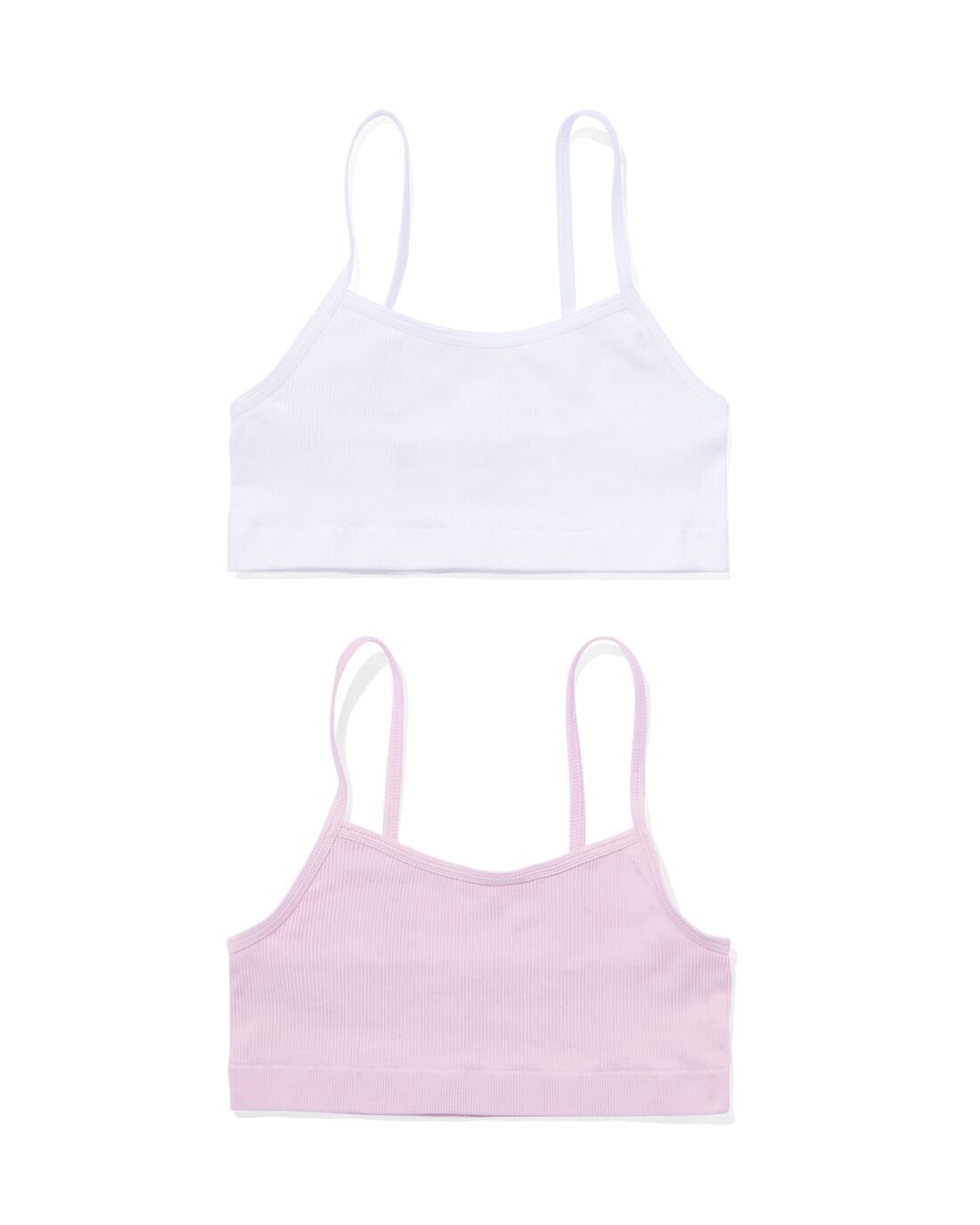 HEMA Kindertops naadloos rib - 2 stuks lichtpaars (lichtpaars) | HEMA