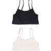 HEMA Kindertops naadloos rib - 2 stuks wit (wit) | HEMA