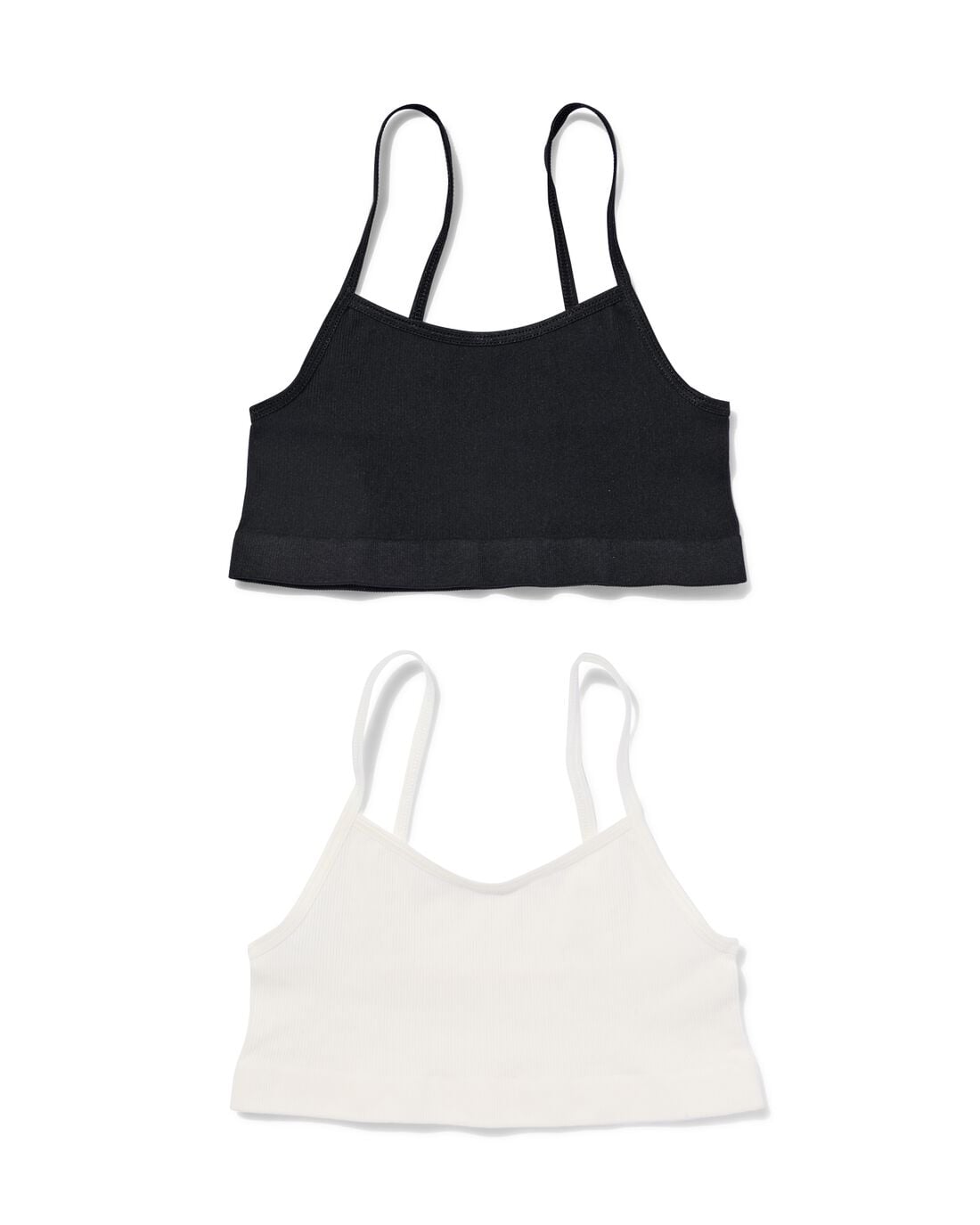 HEMA Kindertops naadloos rib - 2 stuks wit (wit) | HEMA