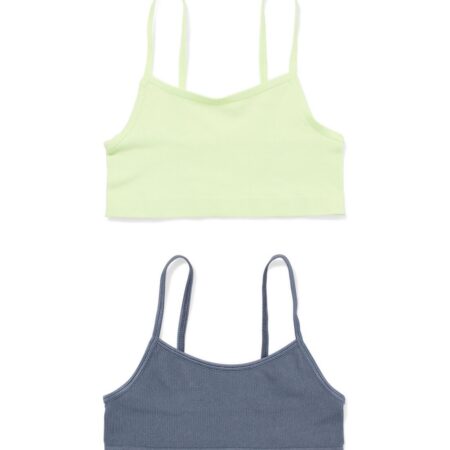 HEMA Kindertops rib naadloos - 2 stuks lime (lime) | HEMA