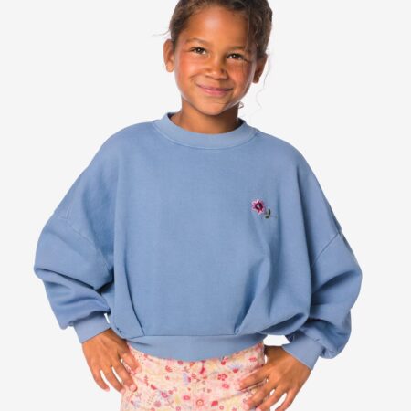 HEMA Kindertrui bloemen blauw (blauw) | HEMA