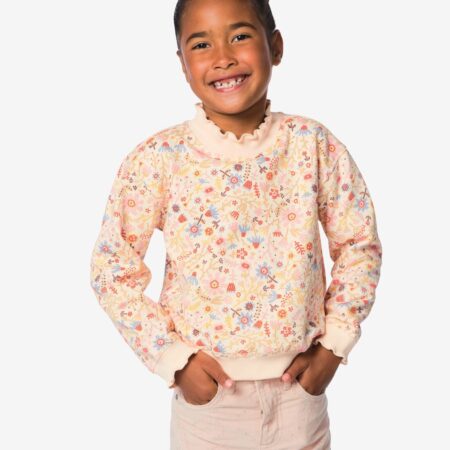 HEMA Kindertrui bloemen lichtroze | HEMA