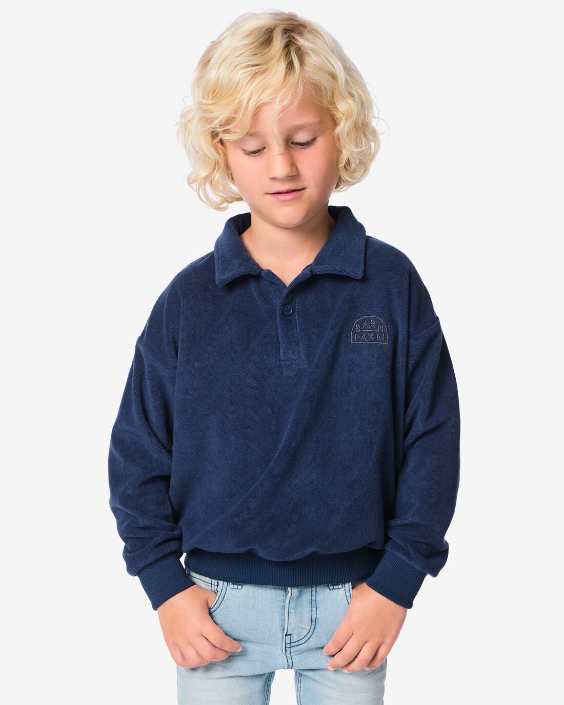 HEMA Kindertrui donkerblauw (donkerblauw) | HEMA