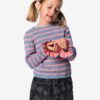 HEMA Kindertrui rib strepen roze (roze) | HEMA