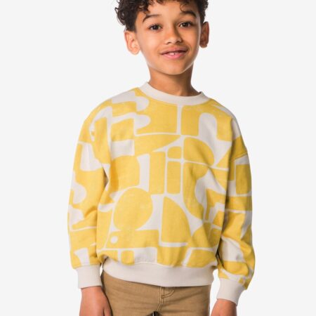 HEMA Kindertrui sweatstof abstract ecru (ecru) | HEMA