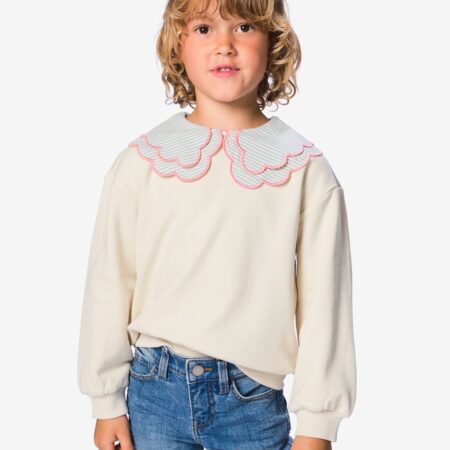 Kindertrui sweatstof ecru