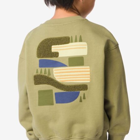 HEMA Kindertrui sweatstof grafisch groen (groen) | HEMA