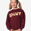 HEMA Kindertrui sweatstof hartjes bordeauxrood (bordeauxrood) | HEMA